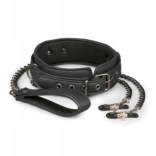 wiazania-leather-collar-with-nipple-chains-waga-z-opakowaniem-0-5-kg
