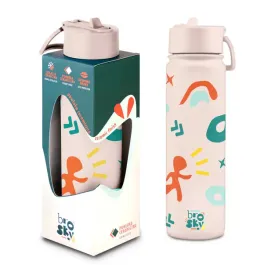 brosky-pattern-stalowa-butelka-na-wode-w-kolorze-rozowym-680ml