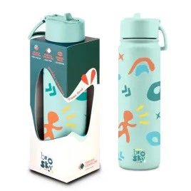 brosky-pattern-stalowa-butelka-na-wode-w-kolorze-mietowym-680ml