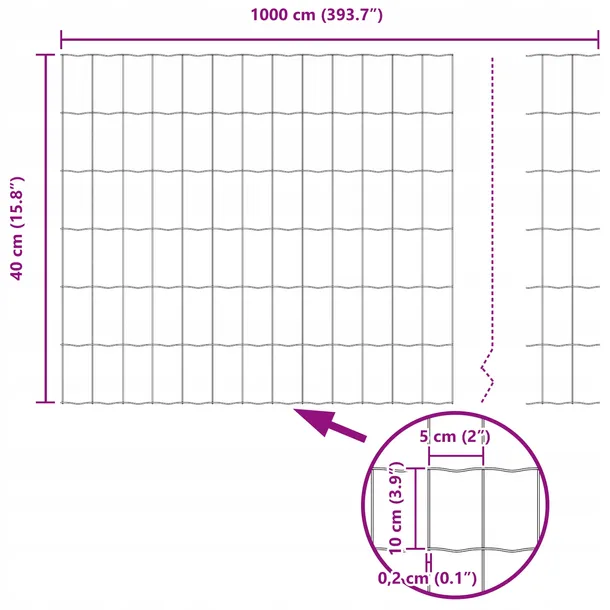 zielony-plot-euro-04x10-m-stal-producent-vidaxl