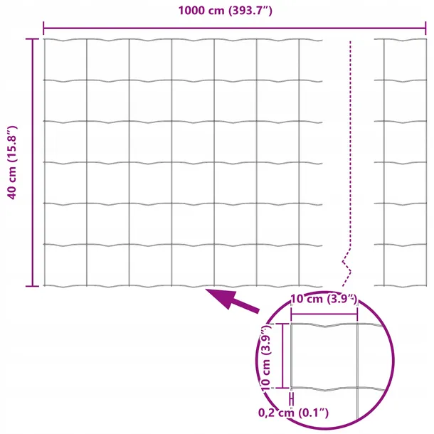 szary-plot-euro-0-4x10-m-stal-producent-vidaxl