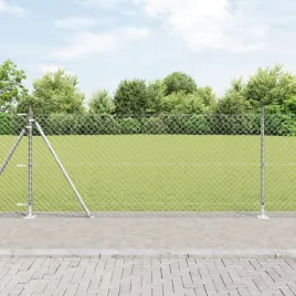 ogrodzenie-z-siatki-ogniwowej-z-7-flanszowanymi-slupami-1x10-m-stal-ocynkow