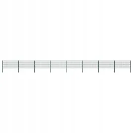 panel-ogrodzeniowy-ze-slupkami-zelazny-136-x-08-m-zielony