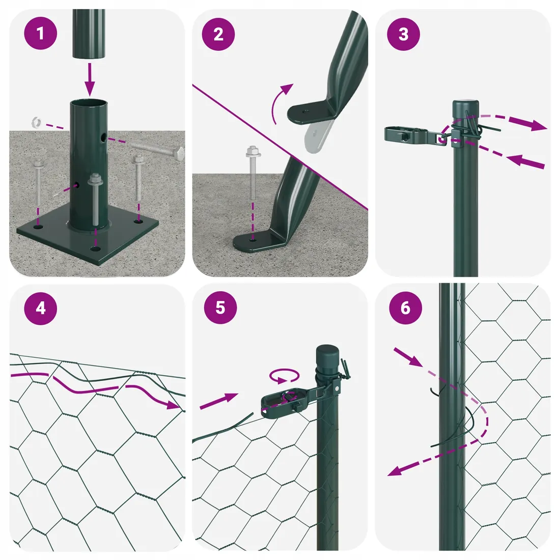 plot-heksagonalny-zielony-15x100-m-stal