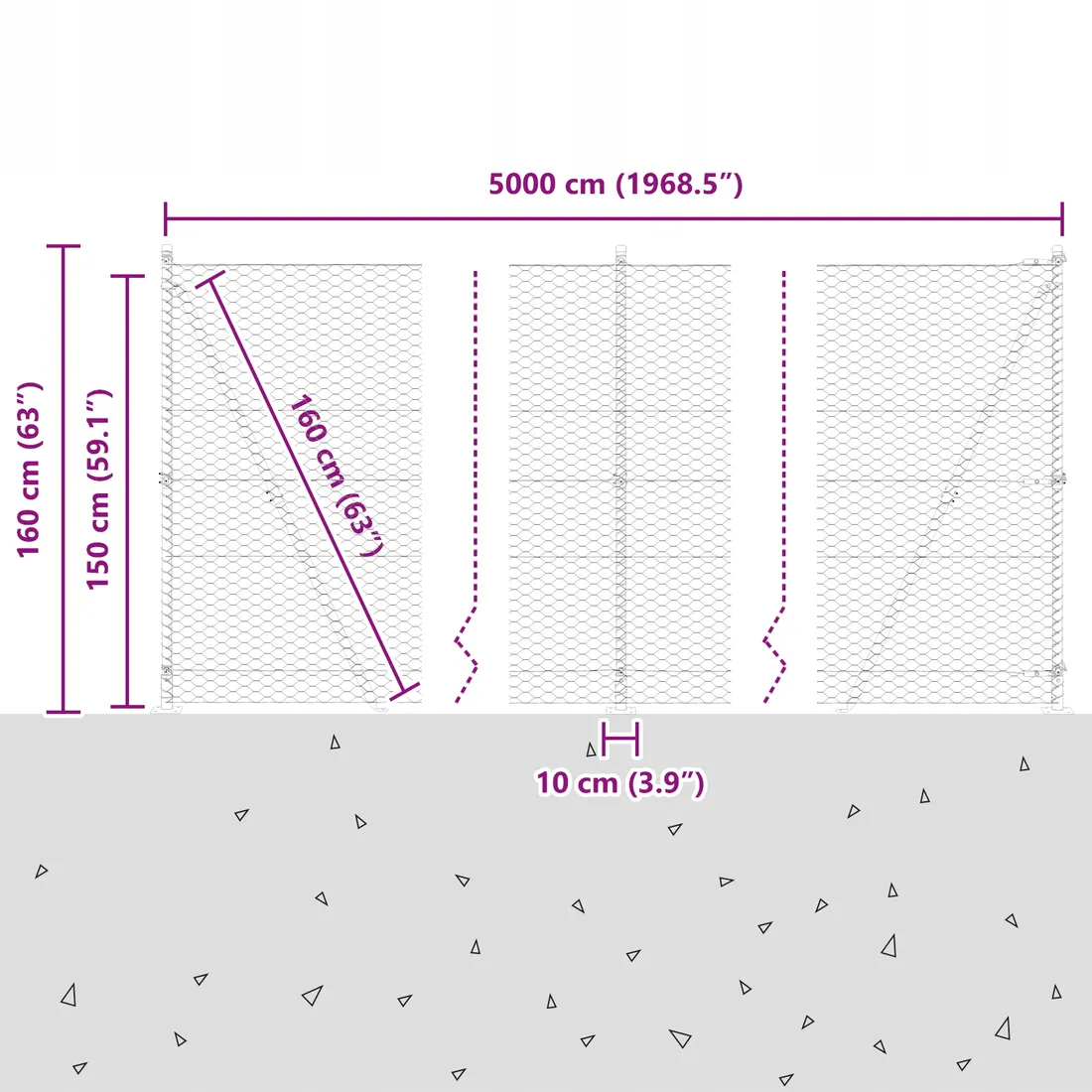plot-heksagonalny-1-5x50-m-ze-stali-ocynkowanej-stan-nowy