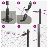 plot-hexagonalny-szary-08x10-m-stal-stan-nowy-marka-vidaxl