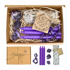 zestaw-medytacyjny-ametyst-szalwia-fioletowe-swiece-sojowe-bransoletka-mocy