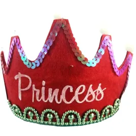 party-opaska-princess-korona-kolory-rozowa-czerwona-filc-z-cekinami