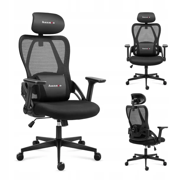 FOTEL GAMINGOWY ERGONOMICZNY KRZESŁO GRACZA KOMPUTEROWE PODNÓŻEK HUZARO