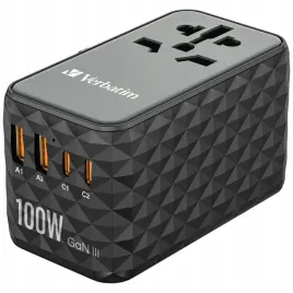 verbatim-ladowarka-podrozna-do-telefonow-2x-usb-a-2x-usb-c-100w-pd-eu-uk-us