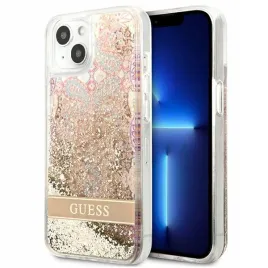 guess-etui-hardcase-do-iphone-13-mini-54-pasek-liquid-glitter-zloty