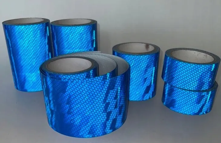 TAŚMA ODBLASKOWA PLASTER MIODU NIEBIESKA GRUBA 5m
