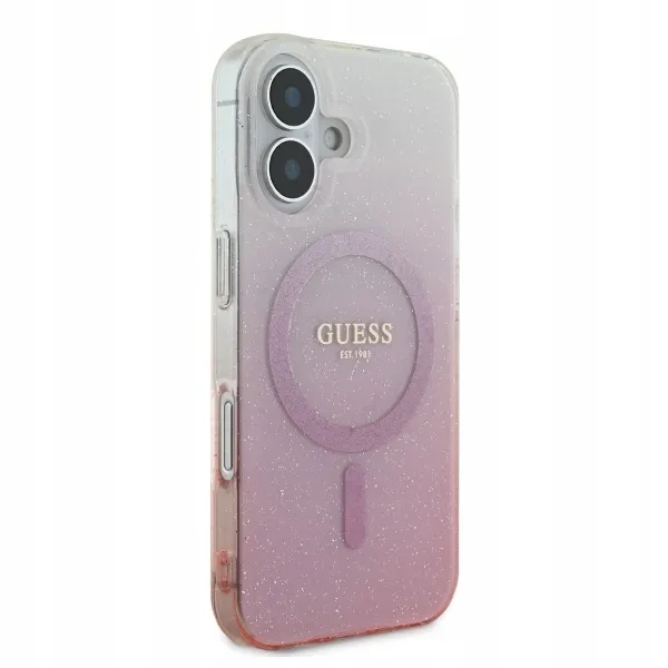 guess-case-hardcase-do-iphone-16-1-do-magsafe-z-efektem-glitter-gradient-kolor-rozowy