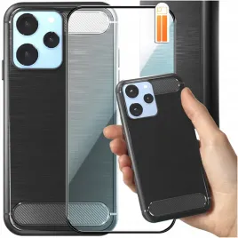 etui-pancerne-karbon-do-xiaomi-redmi-12-4g-5g-czarne-ochronne-szklo