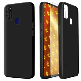 etui-do-samsung-galaxy-m21-czarne-matowe-obudowa-slim-silikon-szklo