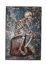 metalowy-obraz-3d-szkielet-rodin-mysliciel-memento-mori-ozdoba
