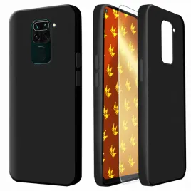 etui-do-xiaomi-redmi-note-9-czarne-matowe-obudowa-slim-silikon-szklo