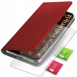 etui-z-klapka-do-xiaomi-redmi-9-czerwone-zamykane-magnetyczne-kabura-szklo
