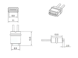 gniazdo-usb-c-z-przewodami-8cm