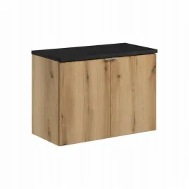 szafka-lazienkowa-wiszaca-oak-z-blatem-lazienkowym-czarnym-80-cm
