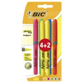 bic-highlighter-grip-zakreslacz-miks-kolorow-blister-4-2-gratis