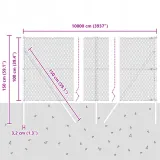 szary-plot-heksagonalny-1x100-m-stal-stan-nowy-producent-vidaxl