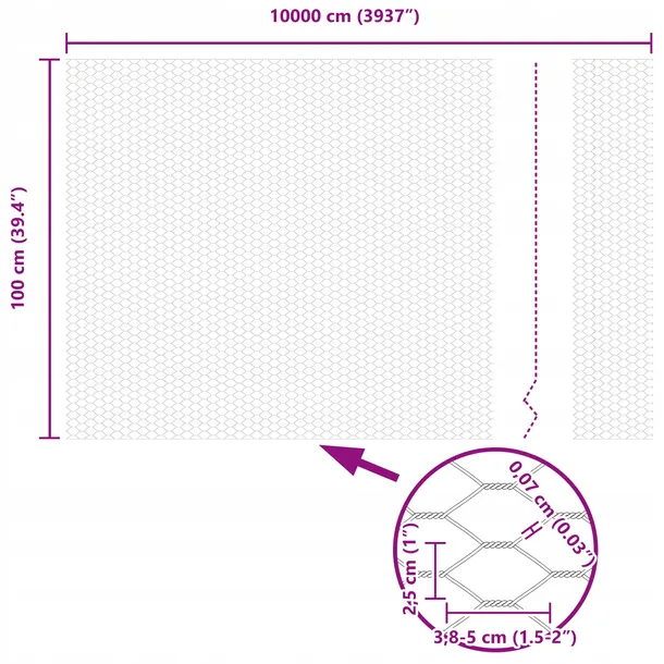 szary-plot-heksagonalny-1x100-m-stal-dlugosc-100-m-stan-nowy