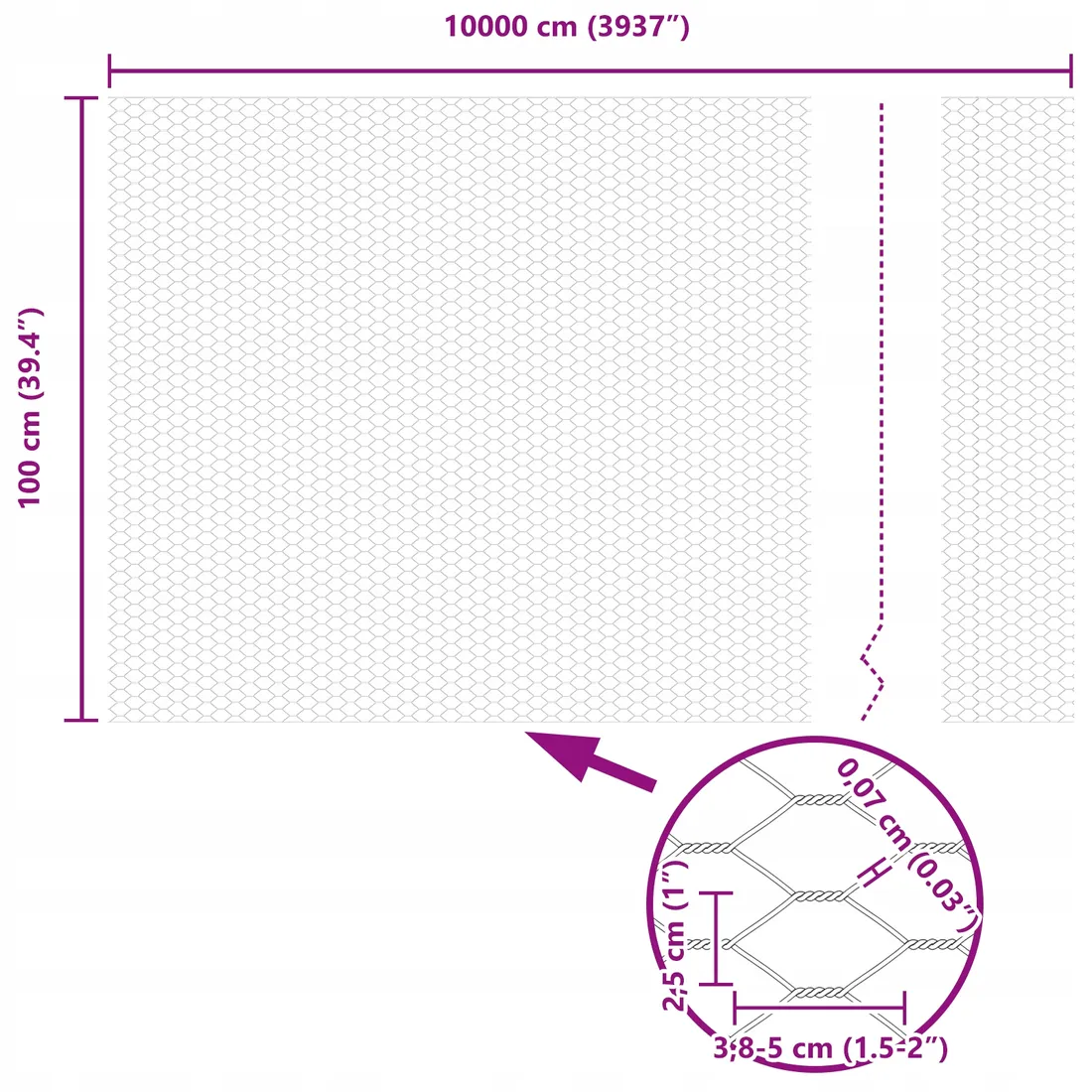 szary-plot-heksagonalny-1x100-m-stal-stan-nowy