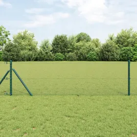 ogrodzenie-szesciokatne-zielone-0-8x50-m-stal-slupki-ogrodzeniowe-13-szt