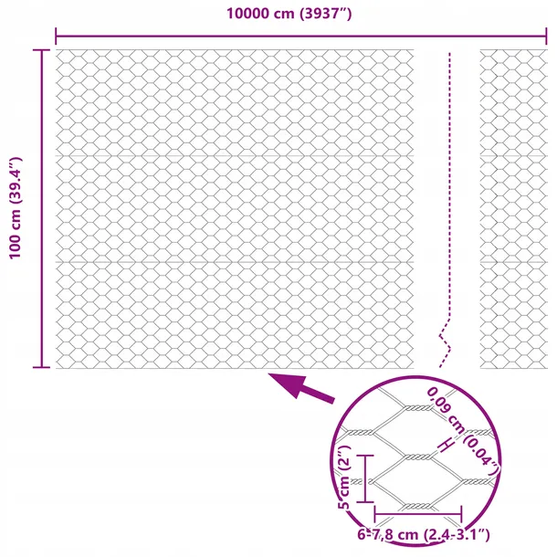szesciokatny-plot-szary-1x100-m-stal-producent-vidaxl