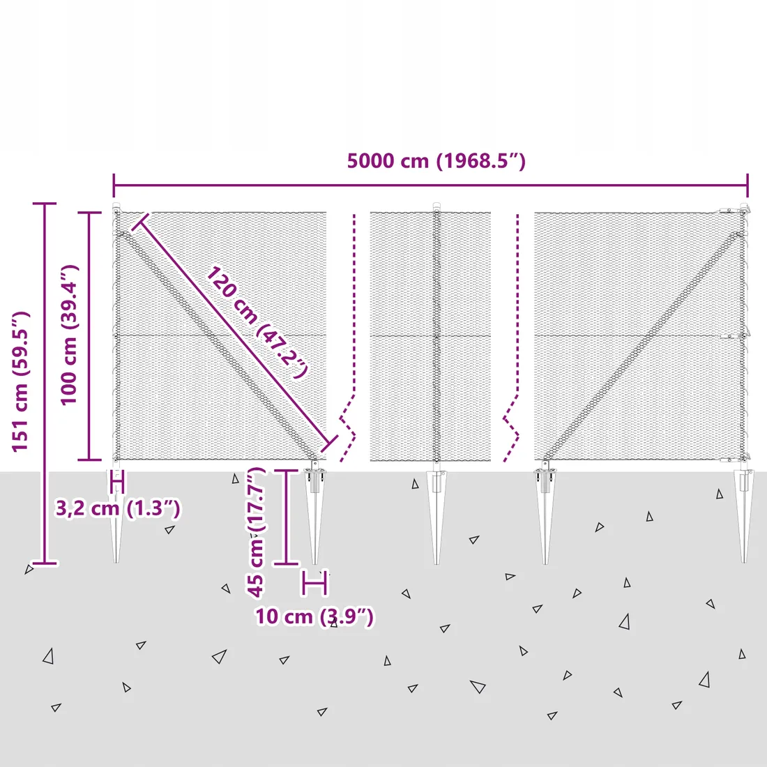 plot-szesciokatny-1x50-m-stal-ocynkowana-stan-nowy