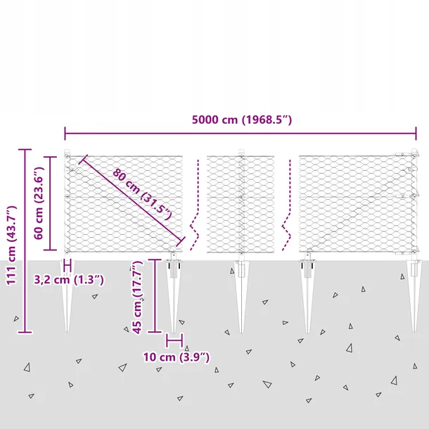plot-heksagonalny-szary-06x50-m-stal-stan-nowy-rodzaj-plot-azurowy