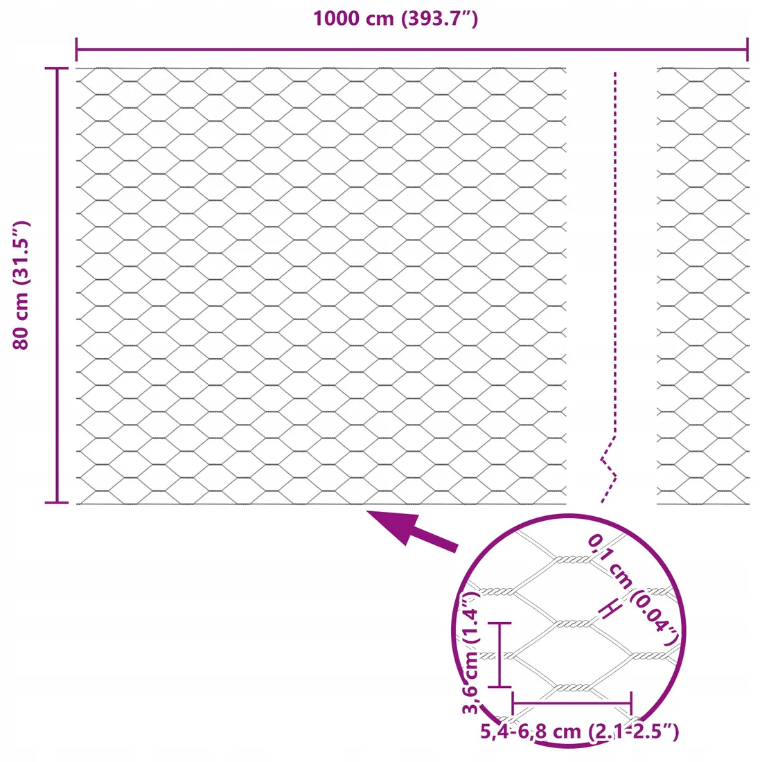 hexagonalny-plot-0-8x10-m-ocynkowana-stal-stan-nowy
