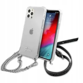 etui-guess-4g-silver-chain-do-iphone-12-iphone-12-pro-przezroczyste