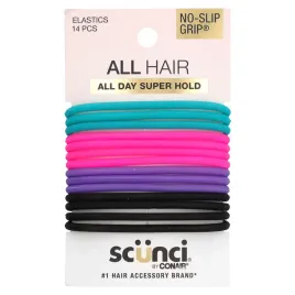 scunci-no-slip-grip-elastics-assorted-colors-14-pieces