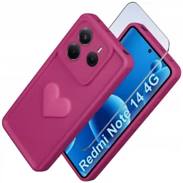 etui-do-xiaomi-redmi-note-14-4g-silikonowe-matowe-serce-szklo-9h