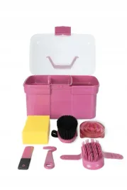 skrzynka-na-szczotki-z-wyposazeniem-horze-kidsgroomingbox-rozowa