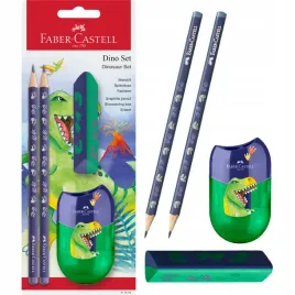 zestaw-szkolny-dinozaury-2-olowki-temperowka-gumka-faber-castell