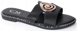 8877-czarne-skorzane-eleganckie-klapki-damskie-ozdoba-40
