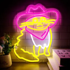 duzy-neon-led-usb-lampka-na-sciane-napis-kot-w-czerwonym-kapeluszu