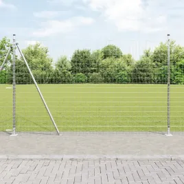 ogrodzenie-euro-z-7-slupkami-z-flanszami-1-6x10-m-stal-ocynkowana
