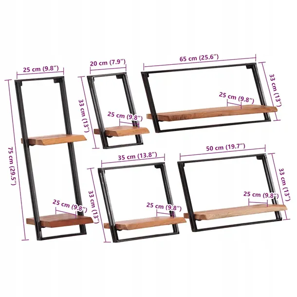 polki-scienne-5-szt-lite-drewno-akacjowe-stan-nowy-material-drewno