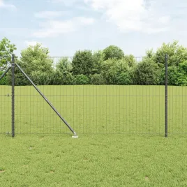 euro-fence-z-7-wystajacymi-slupkami-1-4x10-m-ze-stali-galwanizowanej-szarej