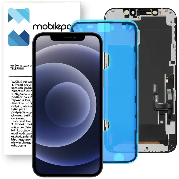 Wyświetlacz do iPhone 12 / 12 Pro LCD Ekran Ramka + Uszczelka Incell