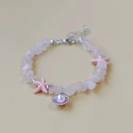 rozowa-bransoletka-perla-muszle-kamienie-recznie-robiona-summer-shells