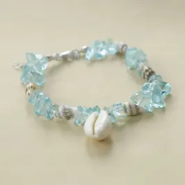 niebieska-bransoletka-z-muszlami-kamieniami-recznie-robiona-summer-shells