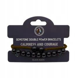 meska-bransoletka-z-czarnego-agatu-brazowy-sznurek-uziemienie-i-sila