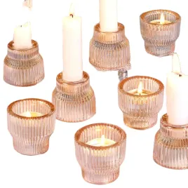 zestaw-12-zlotych-swiecznikow-szklanych-na-tealight-i-swiece-stozkowe