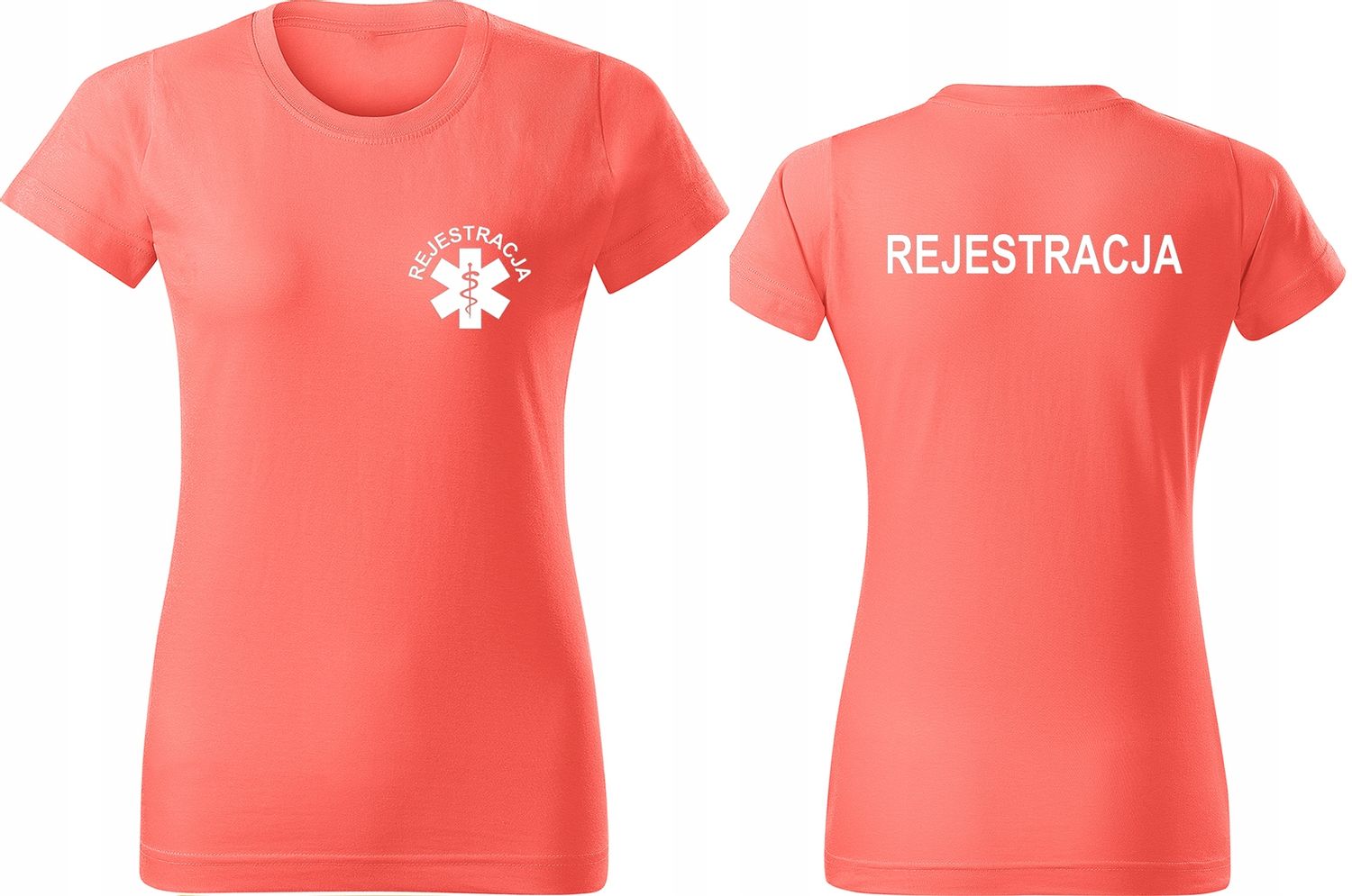 Damska koszulka z nadrukiem REJESTRACJA kla1 XL