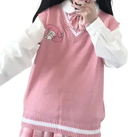 damski-sweter-kamizelka-uczennicy-anime-motyw-my-melody-xl